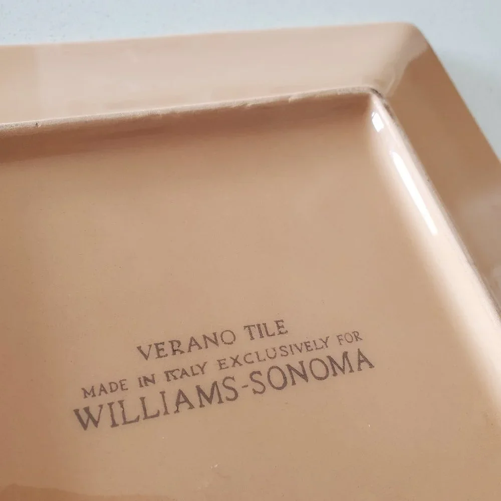 Williams Sonoma Verano Tile Banana Tree Plate Made in Italy